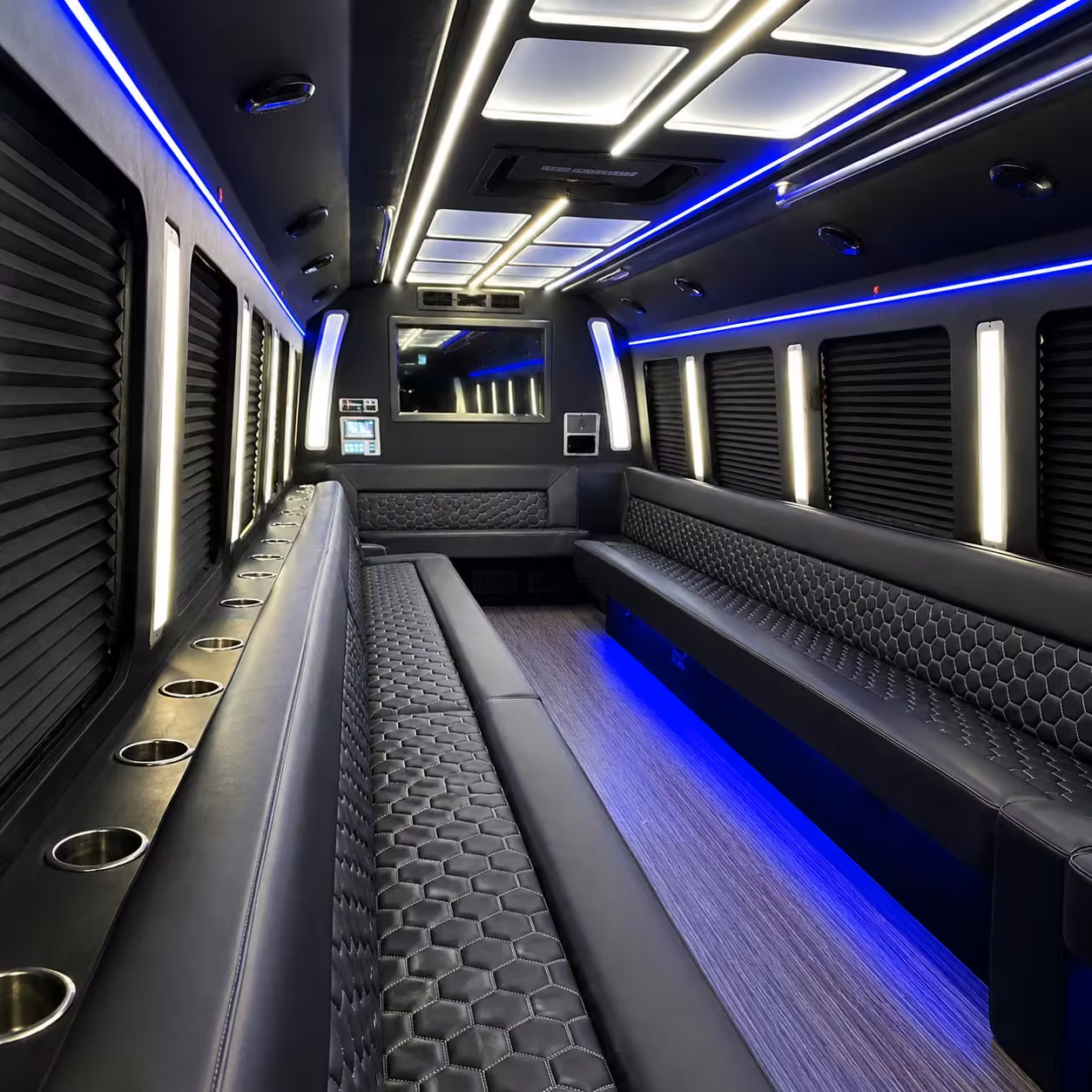 28 passenger party bus interior